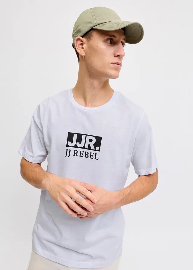 Tričko JJ REBEL z čisté bavlny • bílá s potiskem • bonprix obchod