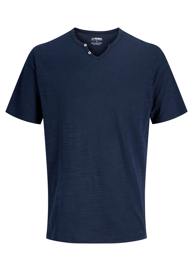 JJ REBEL Henley póló tiszta pamutból • tintakék • bonprix áruház