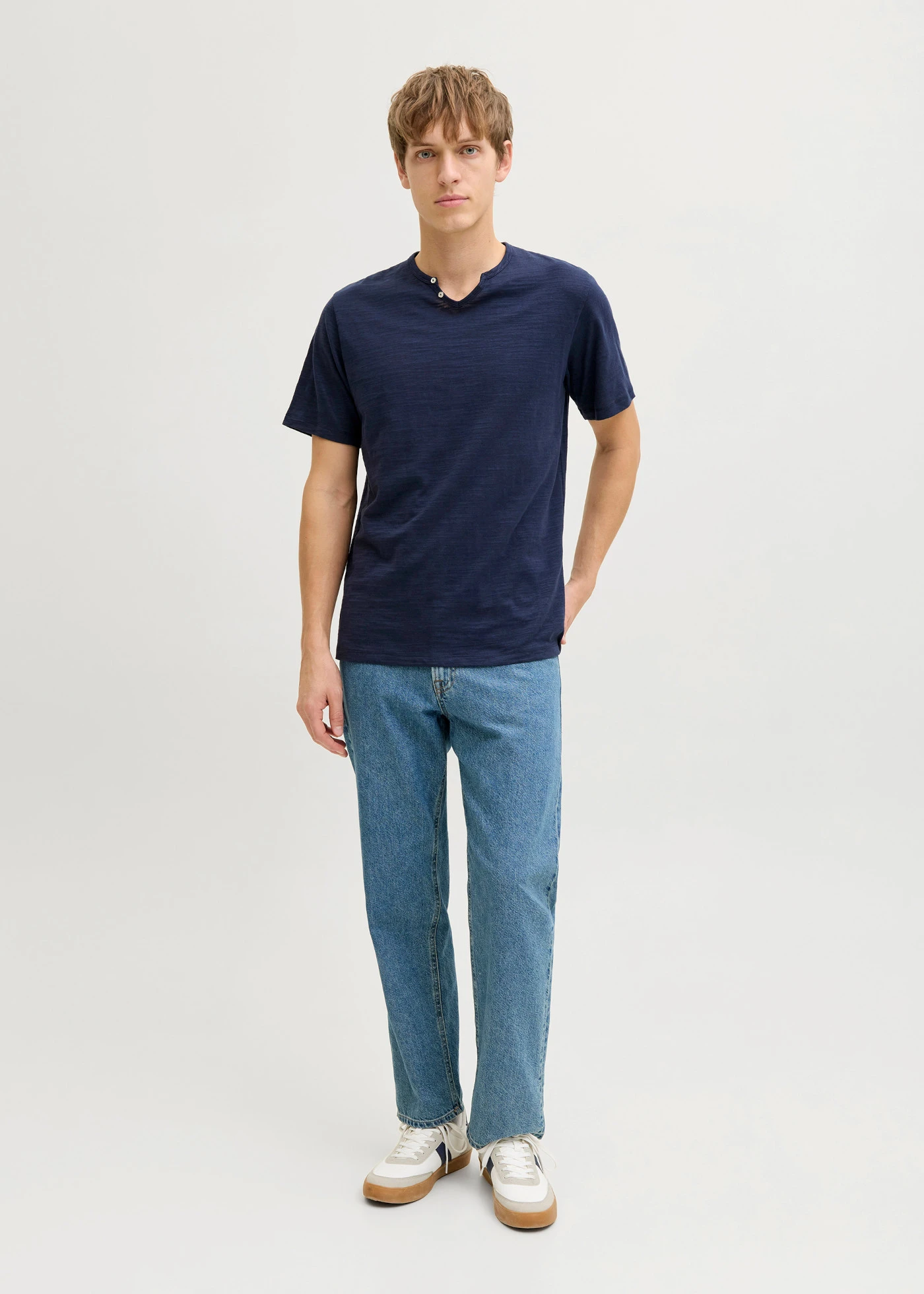 JJ REBEL Henley-shirt van puur katoen • inktblauw • bonprix online shop