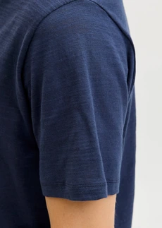 JJ REBEL Koszulka z dekoltem henley z czystej bawełny • niebieski atramentowy • sklep bonprix