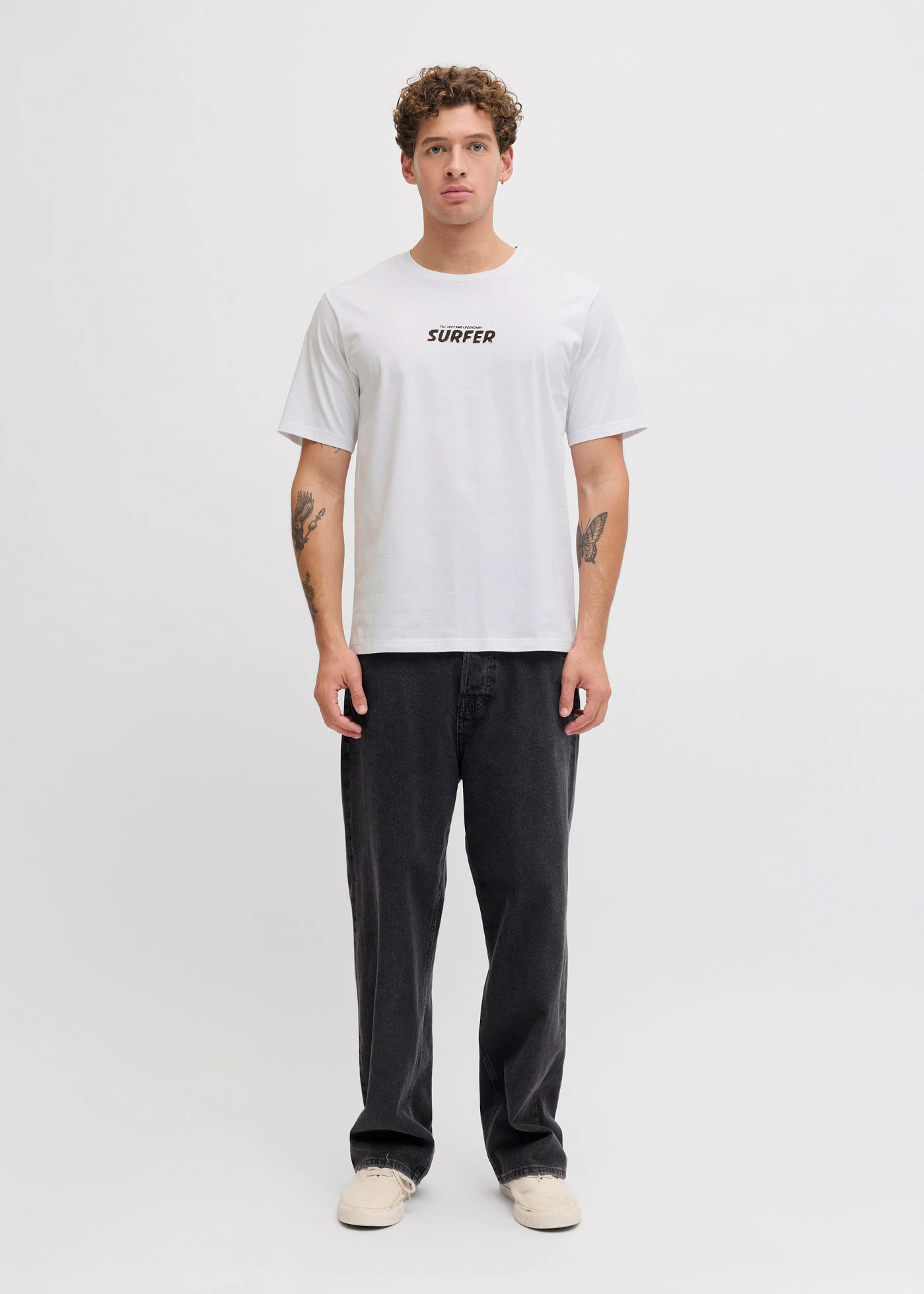 Tricou JJ REBEL din bumbac 100% • alb cu imprimeu • magazin bonprix