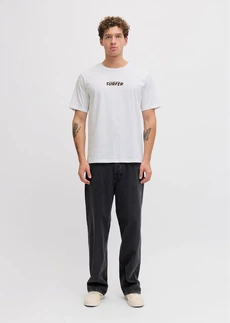 JJ REBEL T-shirt van puur katoen, Kleur: wit met print