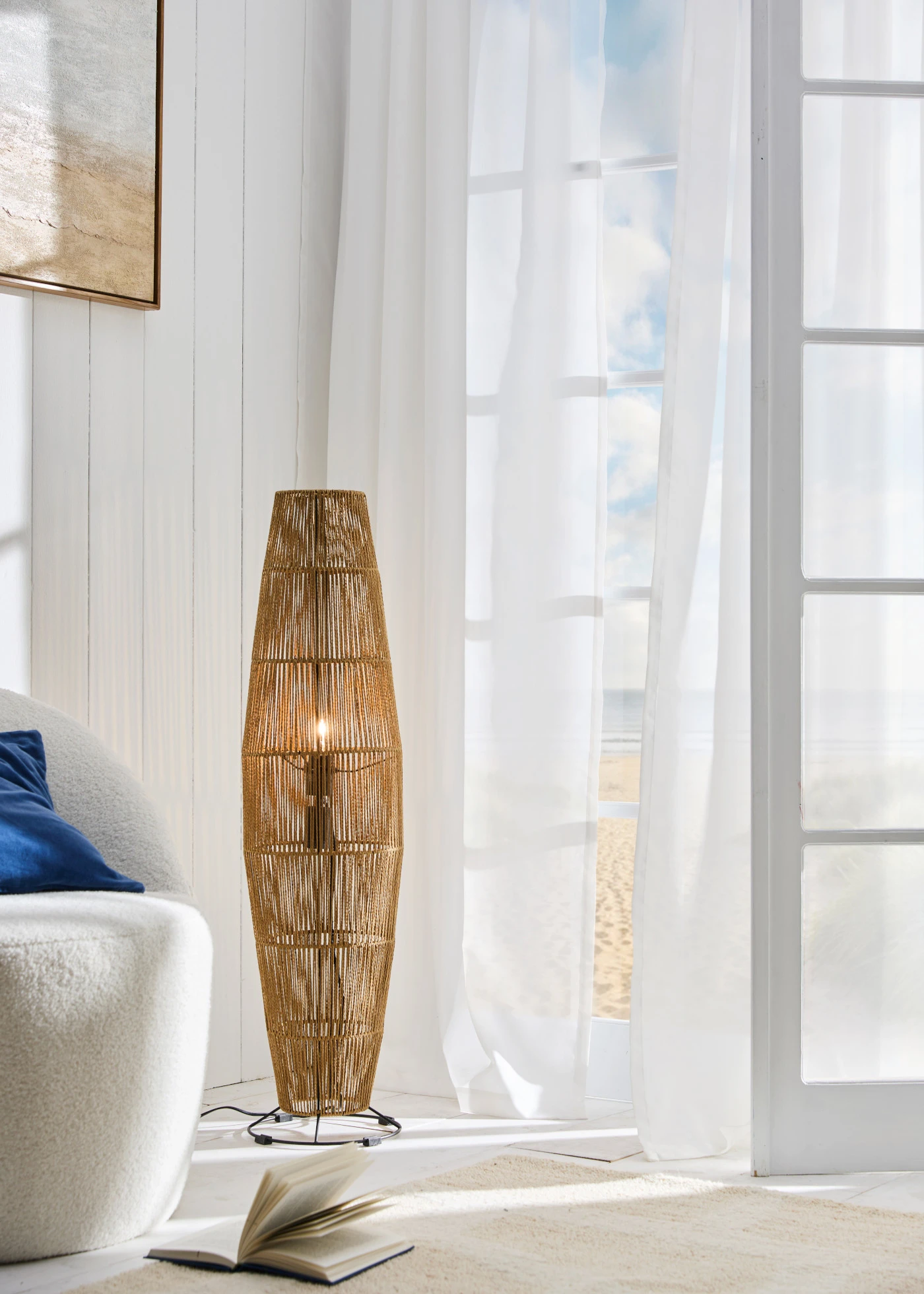 Gordijnen van gerecycled materiaal (2 stuks) • crème • bonprix online shop