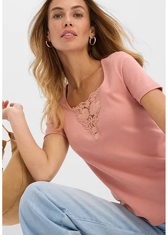 T-shirt 100% coton • marron poudré • Boutique bonprix