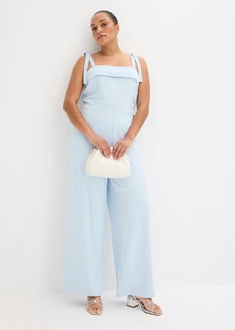 Jumpsuit met strikbandjes, Kleur: poederblauw
