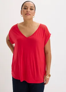 T-shirt doux en viscose extensible, Couleur: rouge