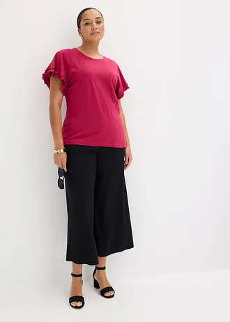 Tričko s hravými rukávy, barva: bobulově červená