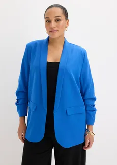 Blazer à manches froncées, Couleur: bleu arctique