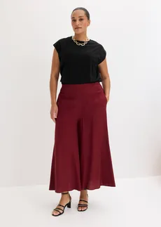 Jupe-culotte en viscose mélangée, Couleur: rouge rubis