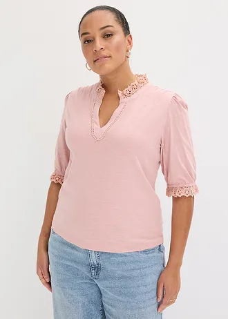 Longsleeve van puur katoen, Kleur: asroze