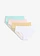 Lot de 4 culottes en coton doux avec dentelle, Couleur: jaune clair + rose clair + bleu aqua