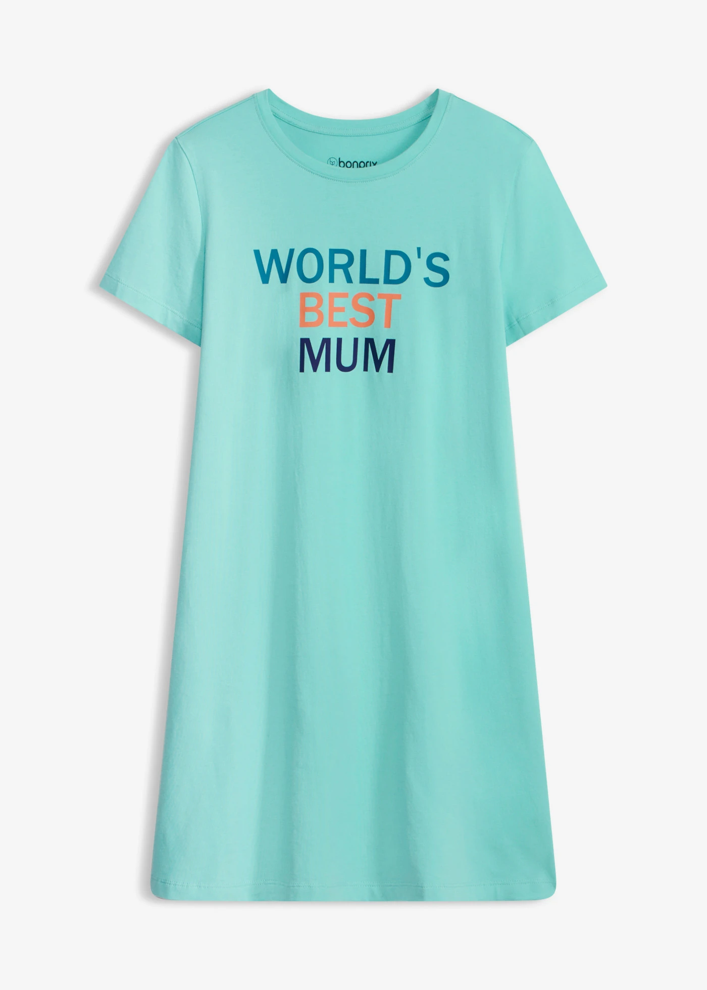 Chemise de nuit courte 100% coton • vert pacifique imprimé • Boutique bonprix