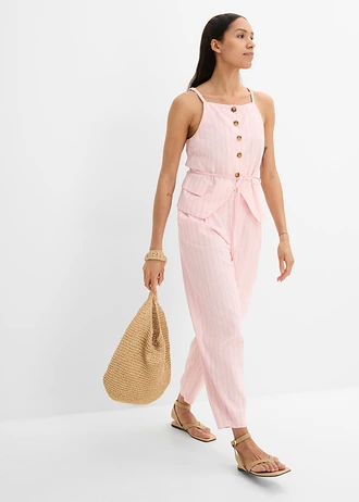 Mouwloze blazer van een luchtige linnenmix • lichtroze-roze gestreept • bonprix online shop