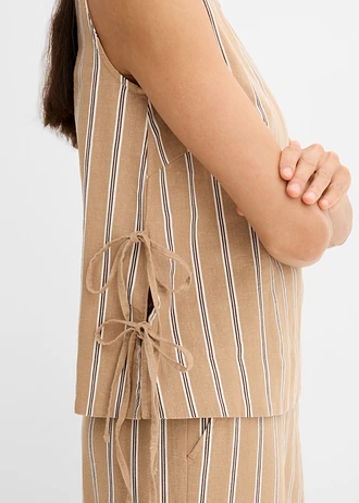 Top cu dungi • bej-camel mat-maro cu dungi verticale • magazin bonprix