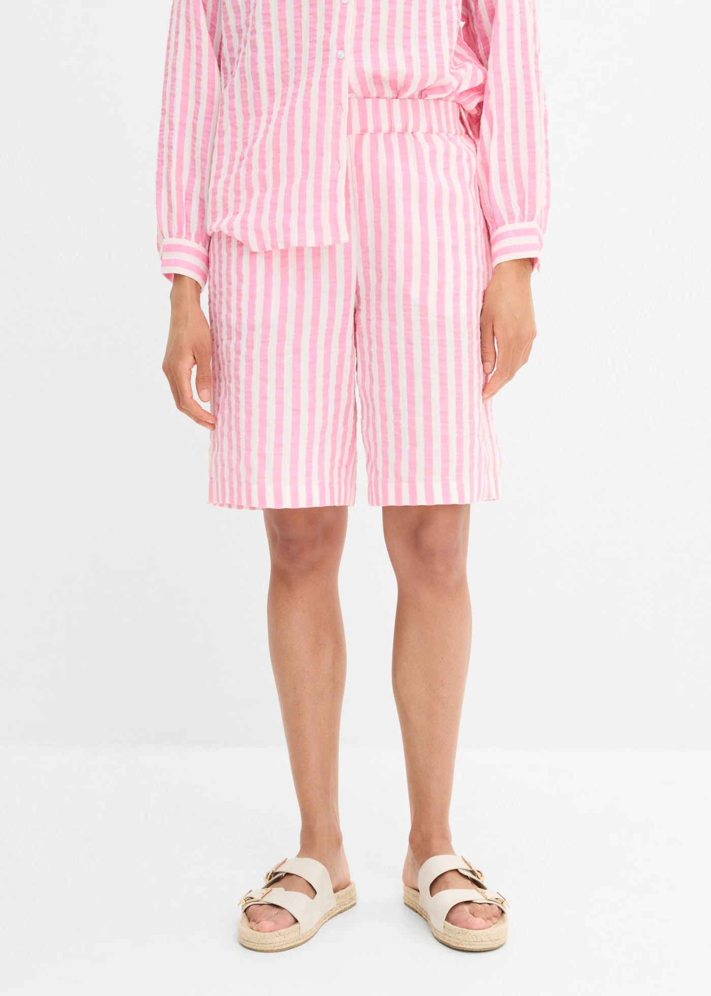 Short en gaze 100% coton • rose/écru • Boutique bonprix