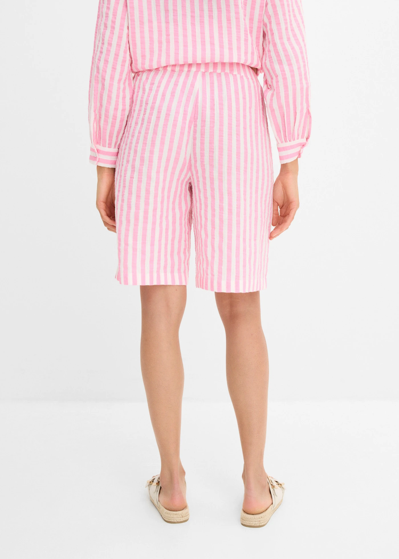 Short en gaze 100% coton • rose/écru • Boutique bonprix