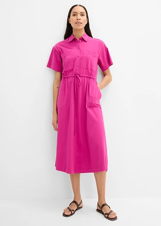 Žerzejové šaty z bavlny se strečem • fuchsiově pink • bonprix obchod