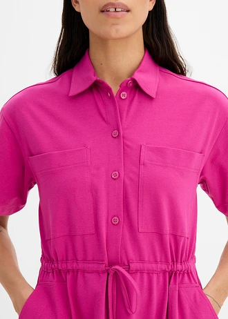 Jerysey jurk van stretch katoen • fuchsiapink • bonprix online shop