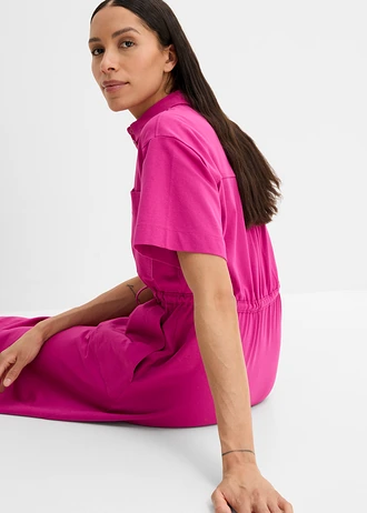 Jerysey jurk van stretch katoen • fuchsiapink • bonprix online shop