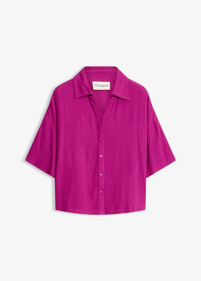 Korte strandblouse van soepele viscose, Kleur: lila
