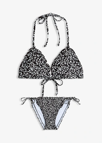 Bikini triangle à volants (ens. 2 pces) • blanc floral • Boutique bonprix