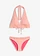 Bikiny s ramínkem kolem krku a rýškem (2dílná souprava), barva: růžová