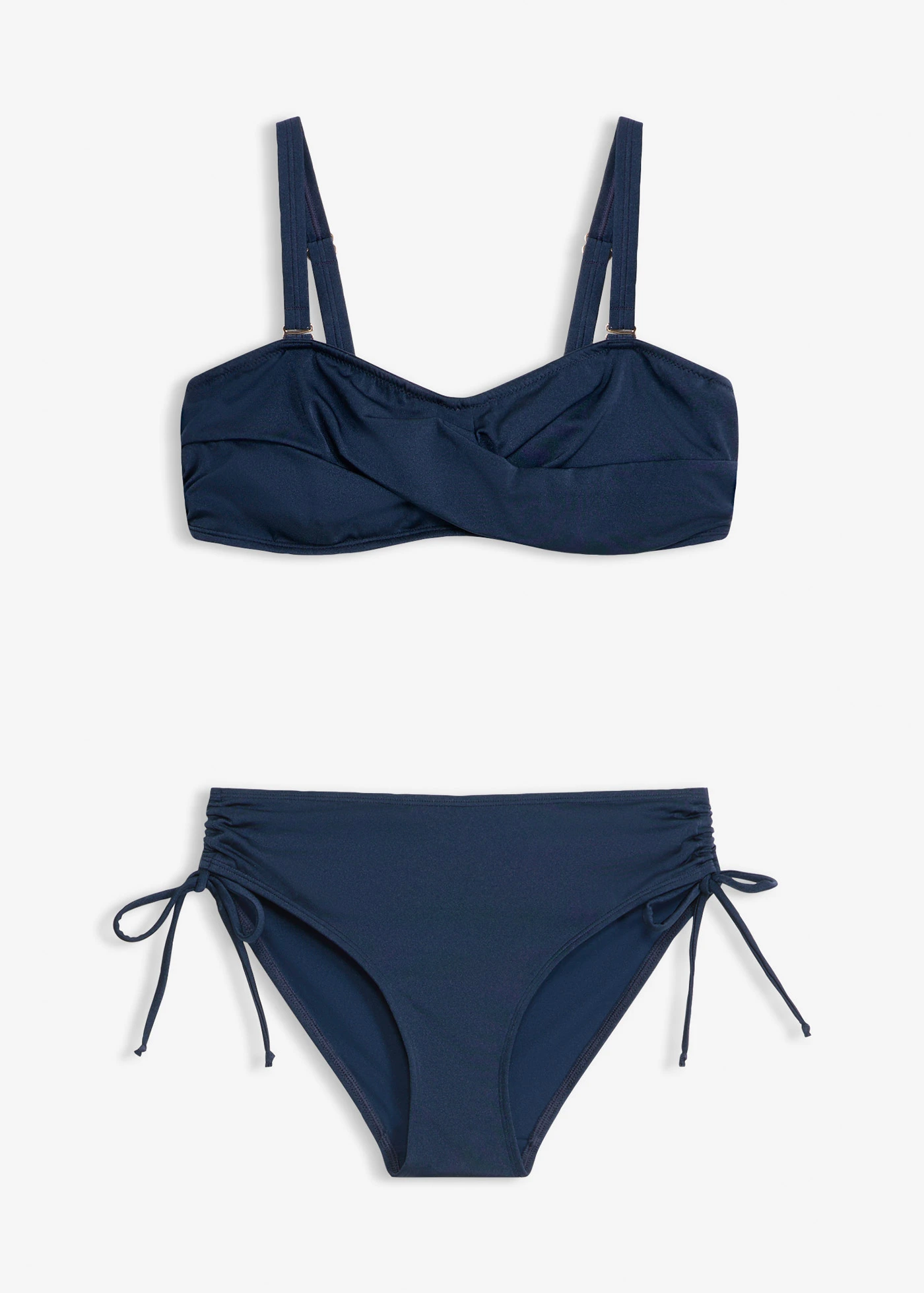 Balconette bikini (2-dlg. set) van glanzend materiaal • donkerblauw • bonprix online shop
