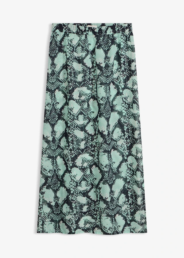 Strandrok van luchtige chiffon • zwart-mentholgroen zebraprint • bonprix online shop