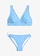 Bikiny s výstrihom do V (2-dielne), farba: modrá/biela pásikovaná
