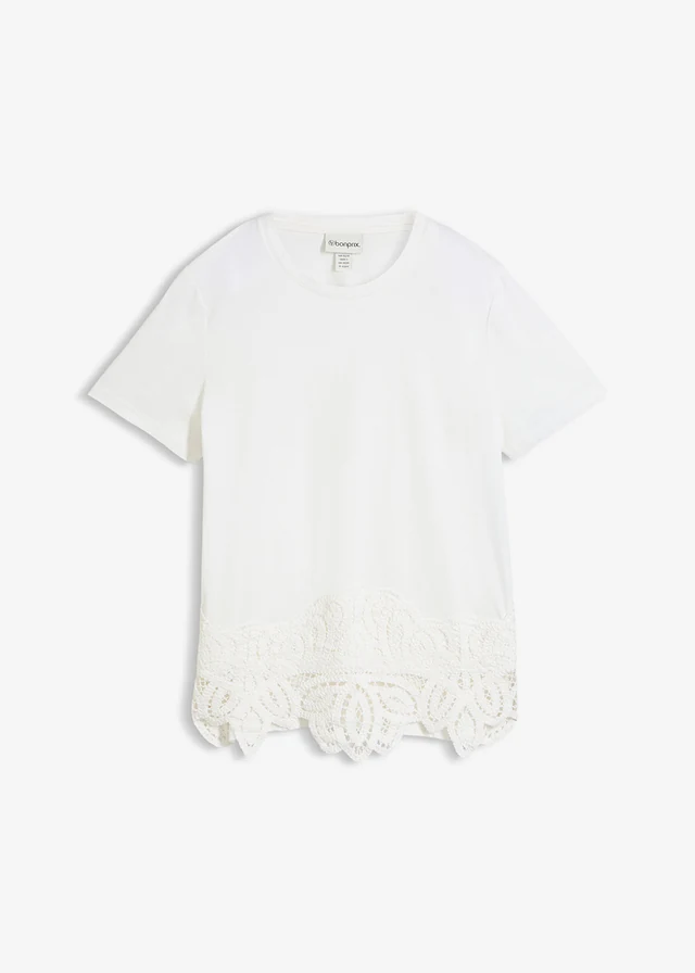 T-shirt avec soie et dentelle au crochet