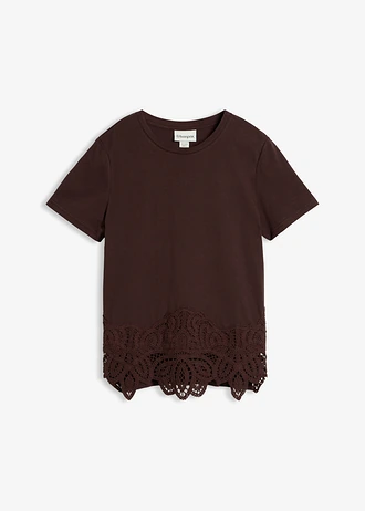 T-shirt avec soie et dentelle au crochet
