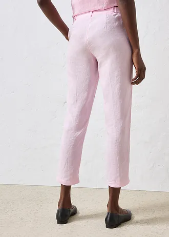 Pantaloni ceva mai scurți din in 100% • roz cristal • magazin bonprix