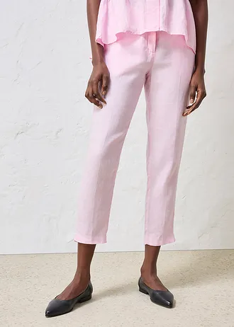 7/8 broek van puur linnen, Kleur: kristalroze