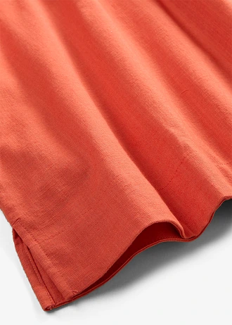 Blouse longue 100% coton, Couleur: rouge cannelle