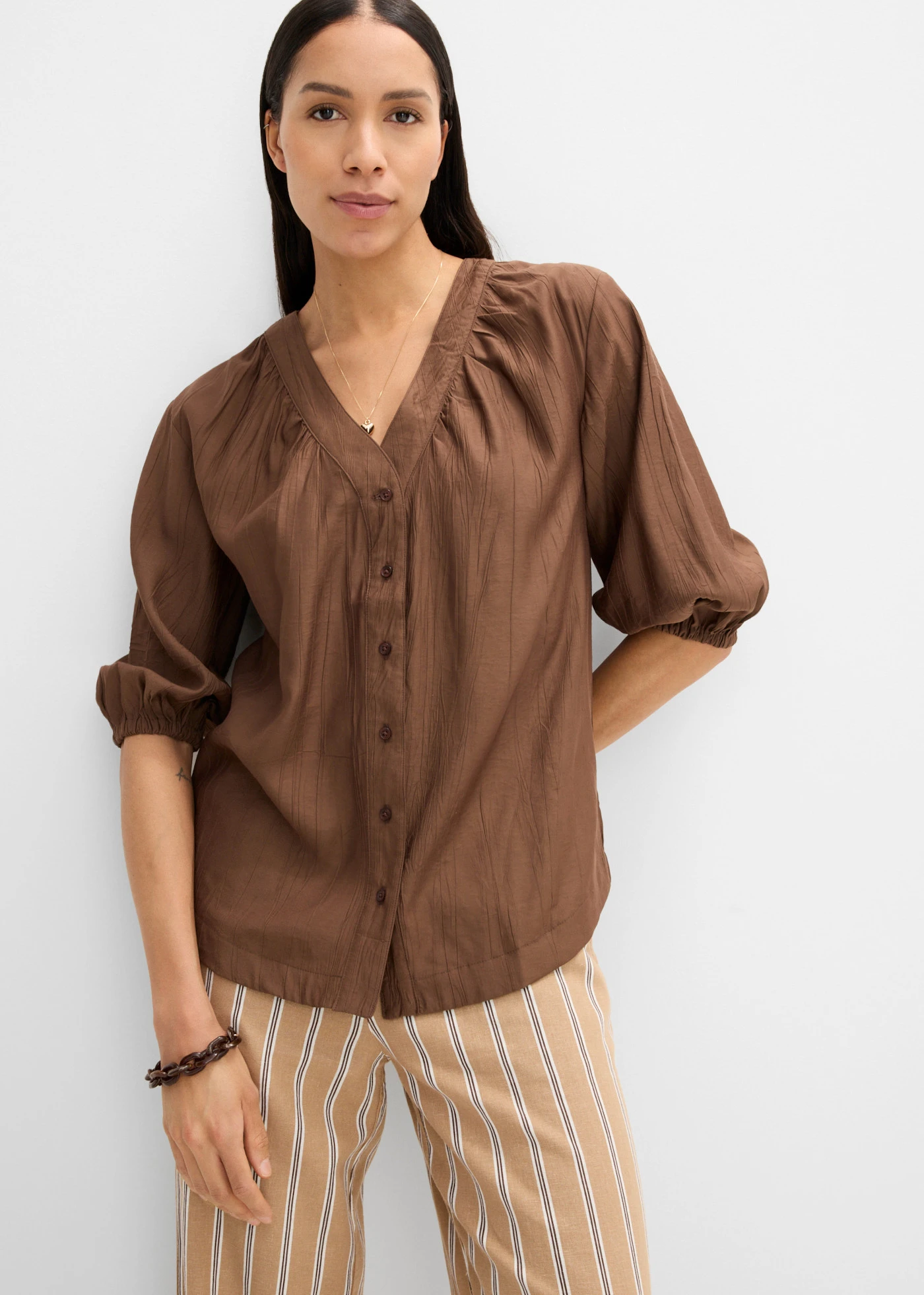 Chemisier doux et oversize • marron • Boutique bonprix