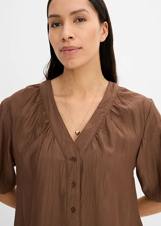 Blúzka, oversize, z mäkkého viskózového mixu • hnedá • obchod bonprix
