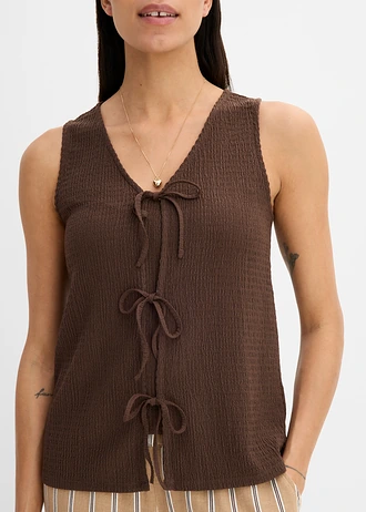 Top texturé • marron foncé • Boutique bonprix