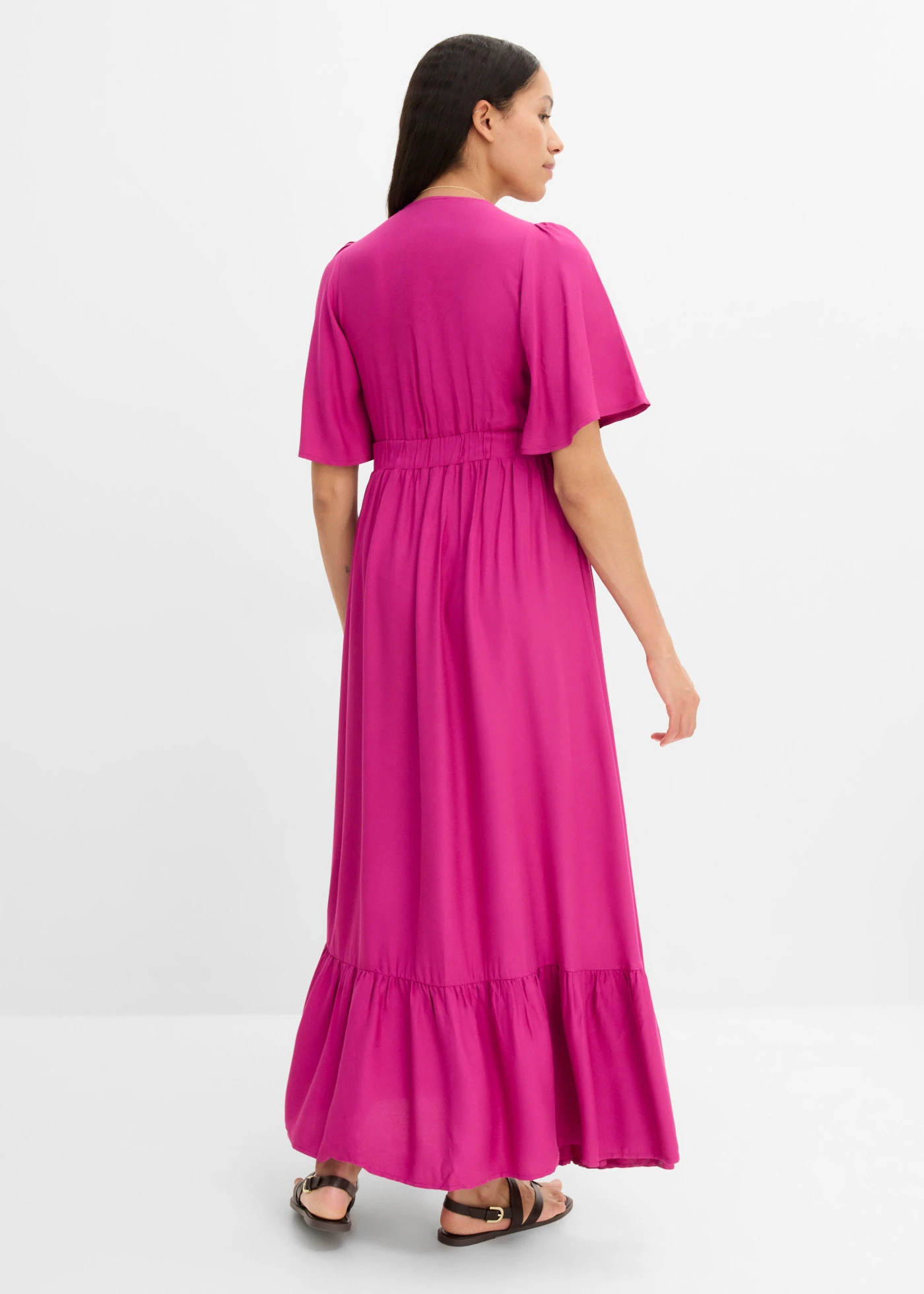 Robe longue en viscose fluide • rose fuchsia • Boutique bonprix