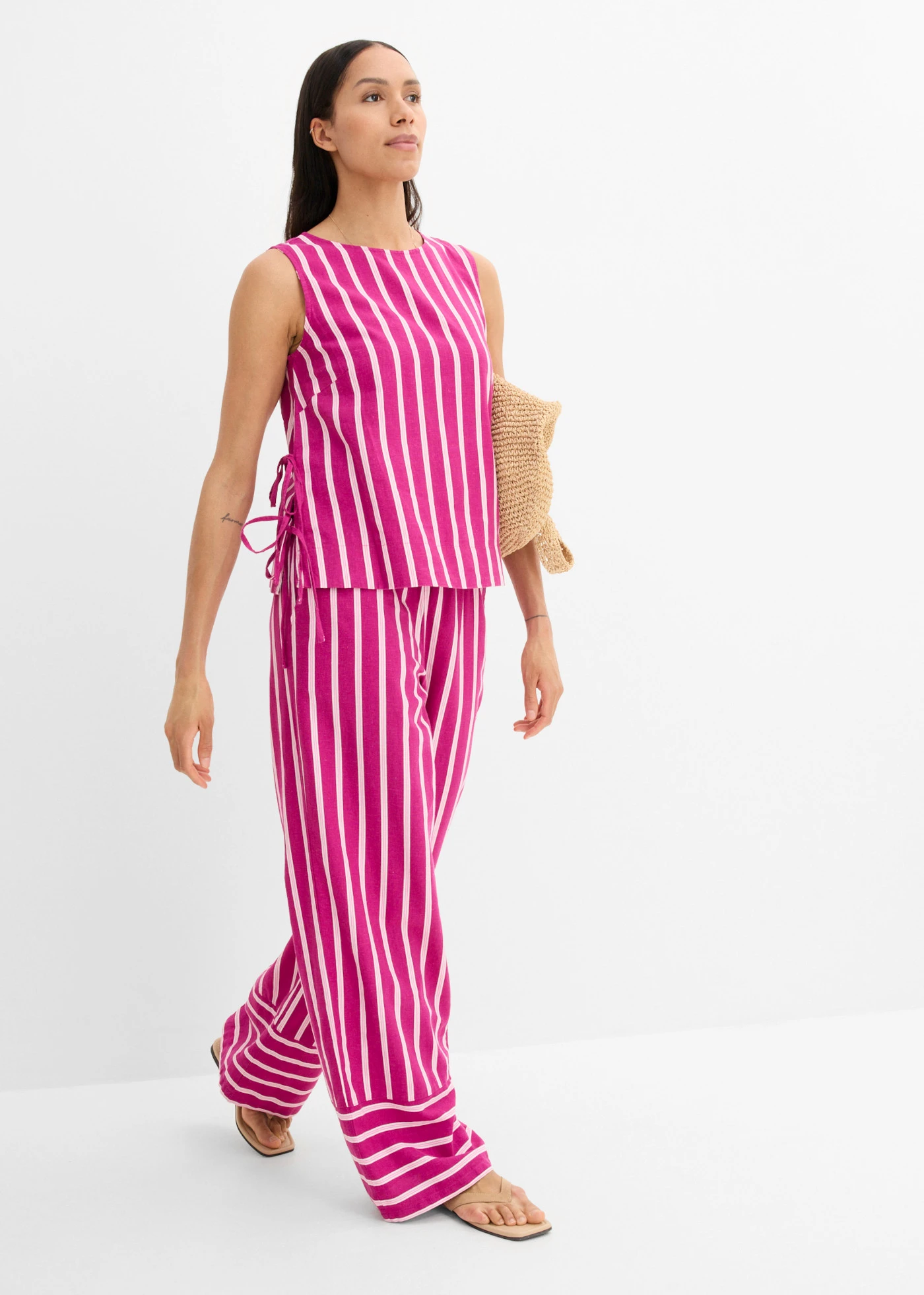 Blouse, gestreept • fuchsiapink-roze verticaal gestreept • bonprix online shop