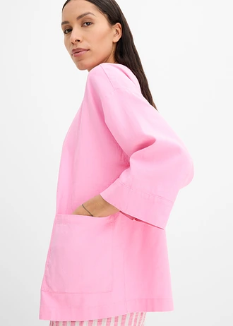 Veste kimono en lin mélangé • rose • Boutique bonprix