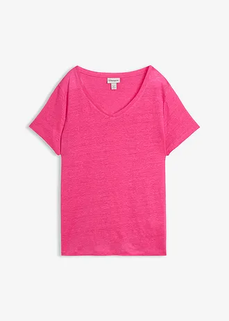 T-shirt van puur linnen, Kleur: pinklady