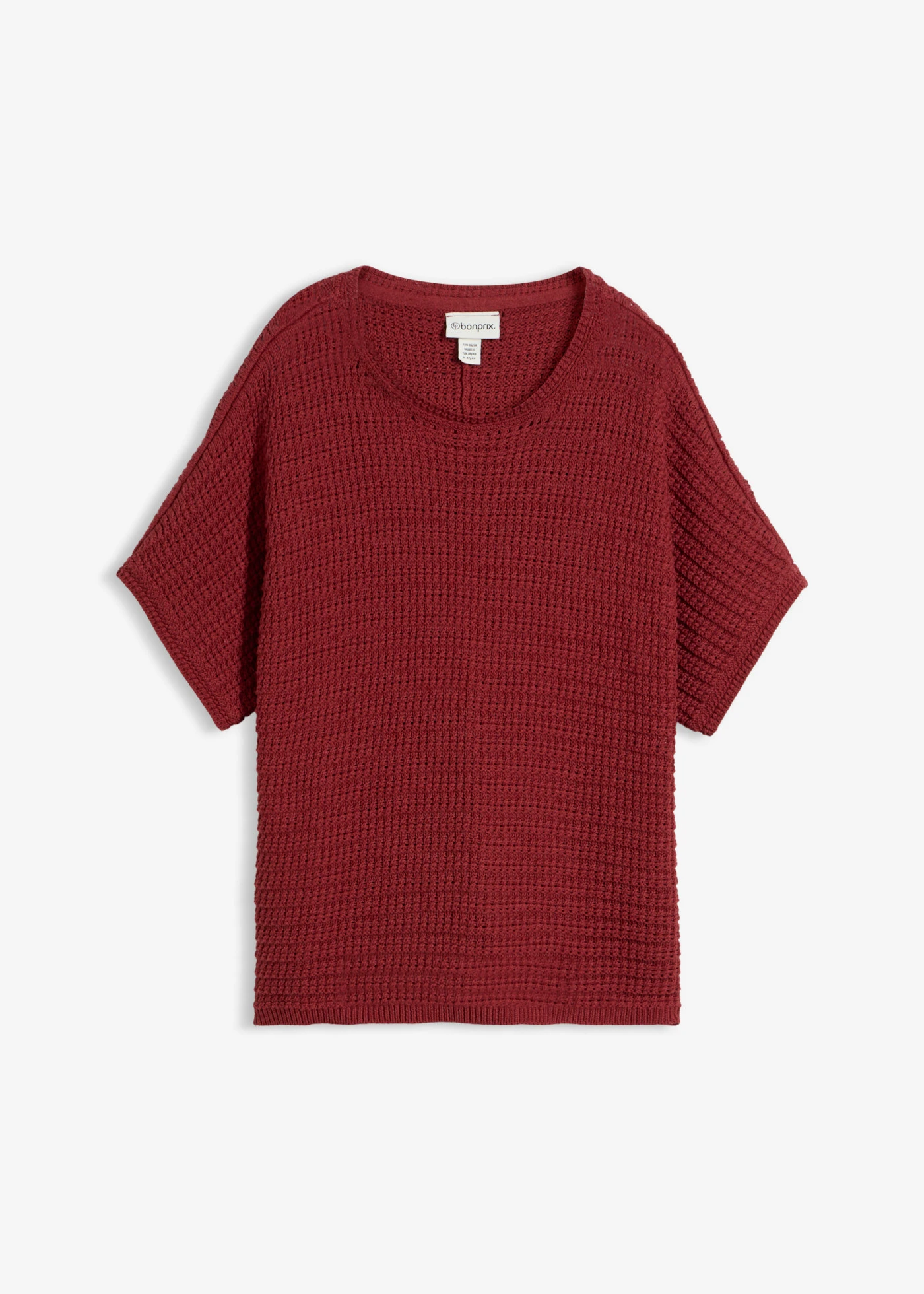 Ajour trui met linnen • woestijnrood • bonprix online shop