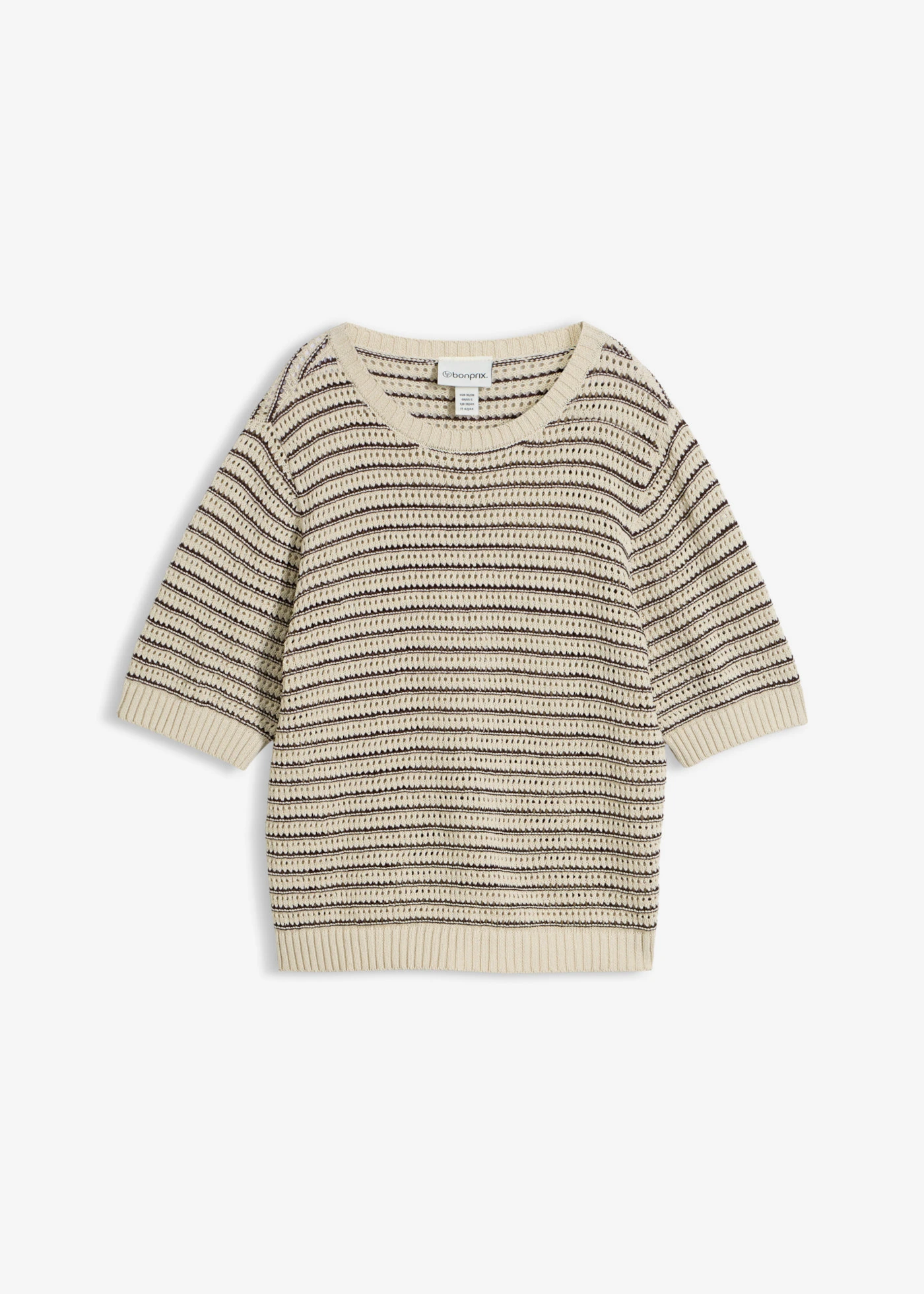 Pull ajouré • sable clair-marron foncé • Boutique bonprix