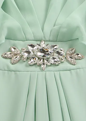 Rochie midi din șifon cu aplicație cu ștrasuri • mentă-cristal • magazin bonprix