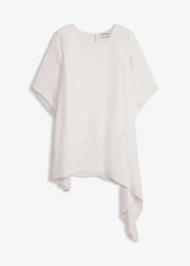 Blouse met puntjes in layerlook • wolwit • bonprix online shop
