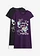 Lot de 2 chemises de nuit courtes 100% coton, Couleur: violet foncé/noir imprimé