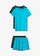 Lot de 2 pyjashorts 100% coton, Couleur: bleu lagon-anthracite chiné imprimé