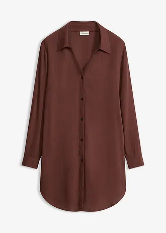 Lange strandblouse van viscose • bruin • bonprix online shop