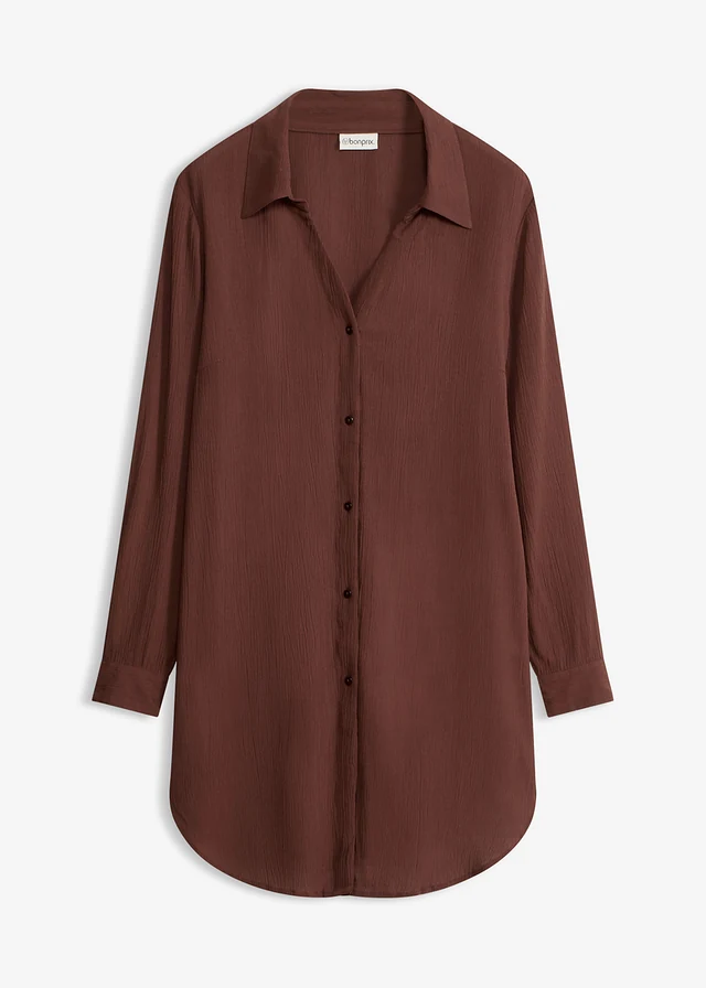 Robe-chemise de plage en viscose fluide