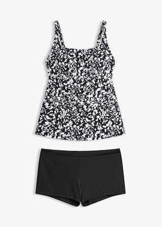 Tankini (2-dlg. set), Kleur: zwart-wit gebloemd